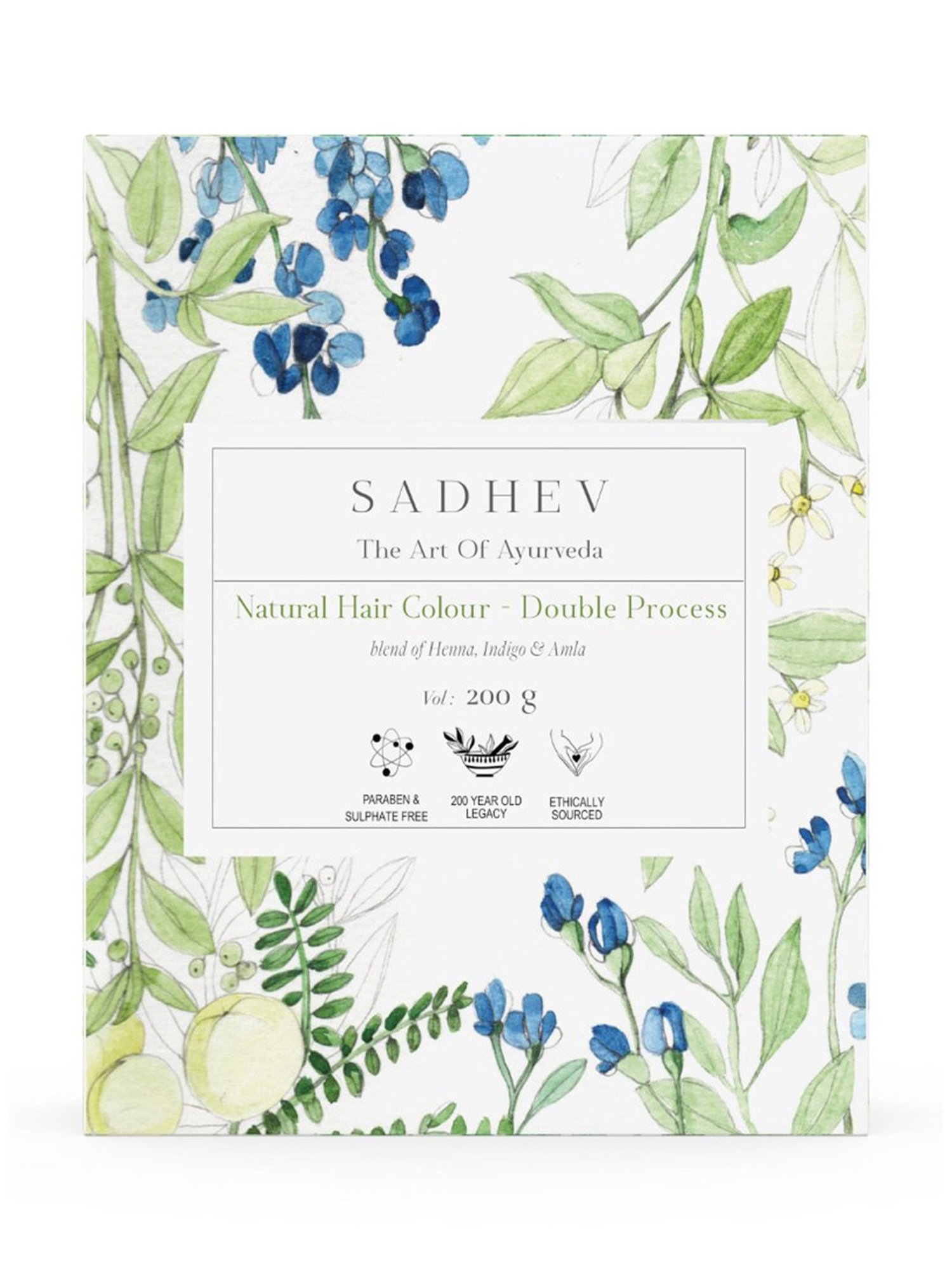 SADHEV Natural Hair Colour Double Process - 200 gm
