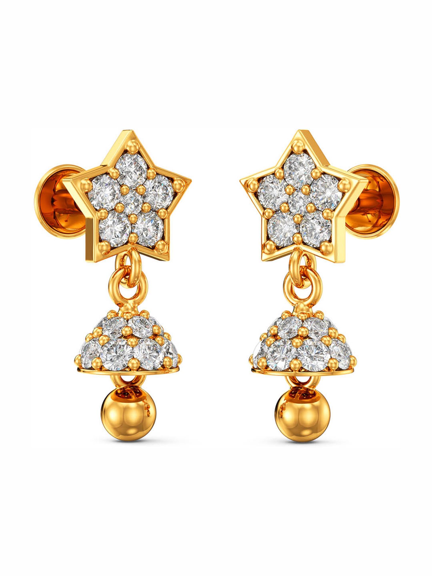 P.C. Chandra Jewellers 14 kt Gold Earrings