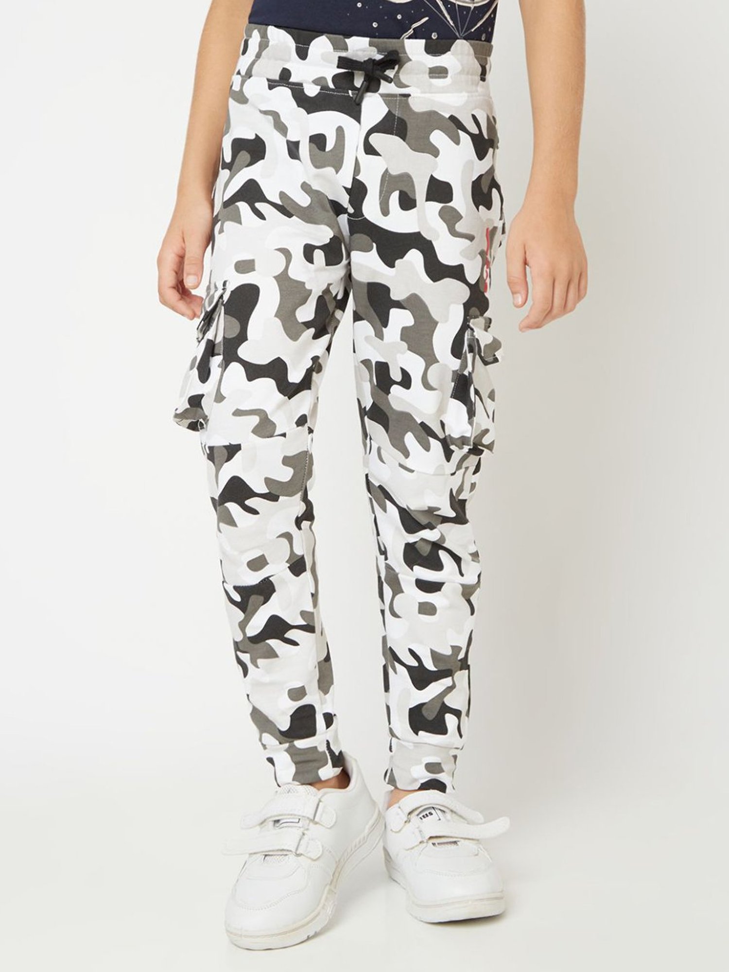 GAS KIDS White & Grey Camouflage Joggers