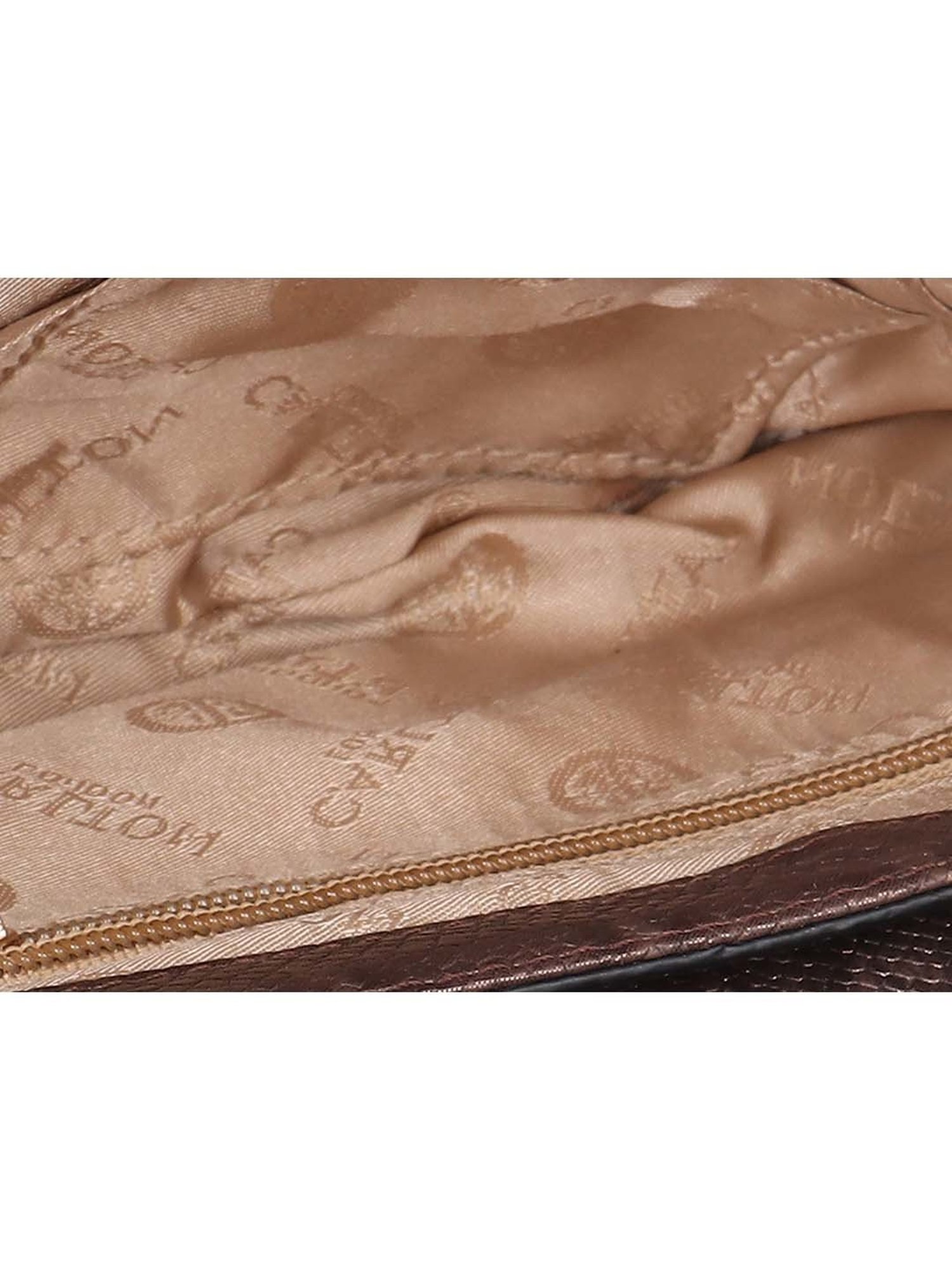 Carlton London Dark Brown Textured Medium Sling Handbag