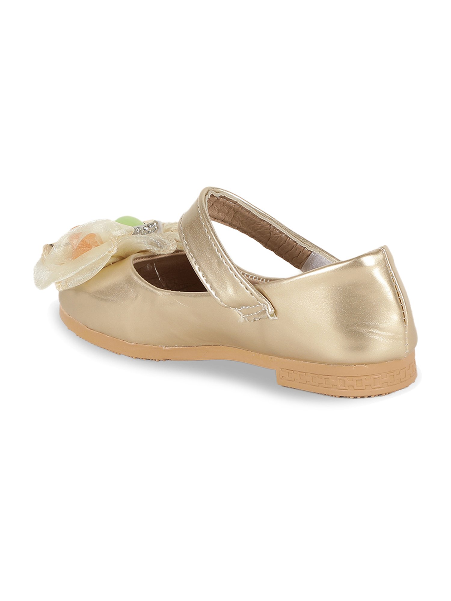 Passion Petals Kids Gold Mary Jane Shoes