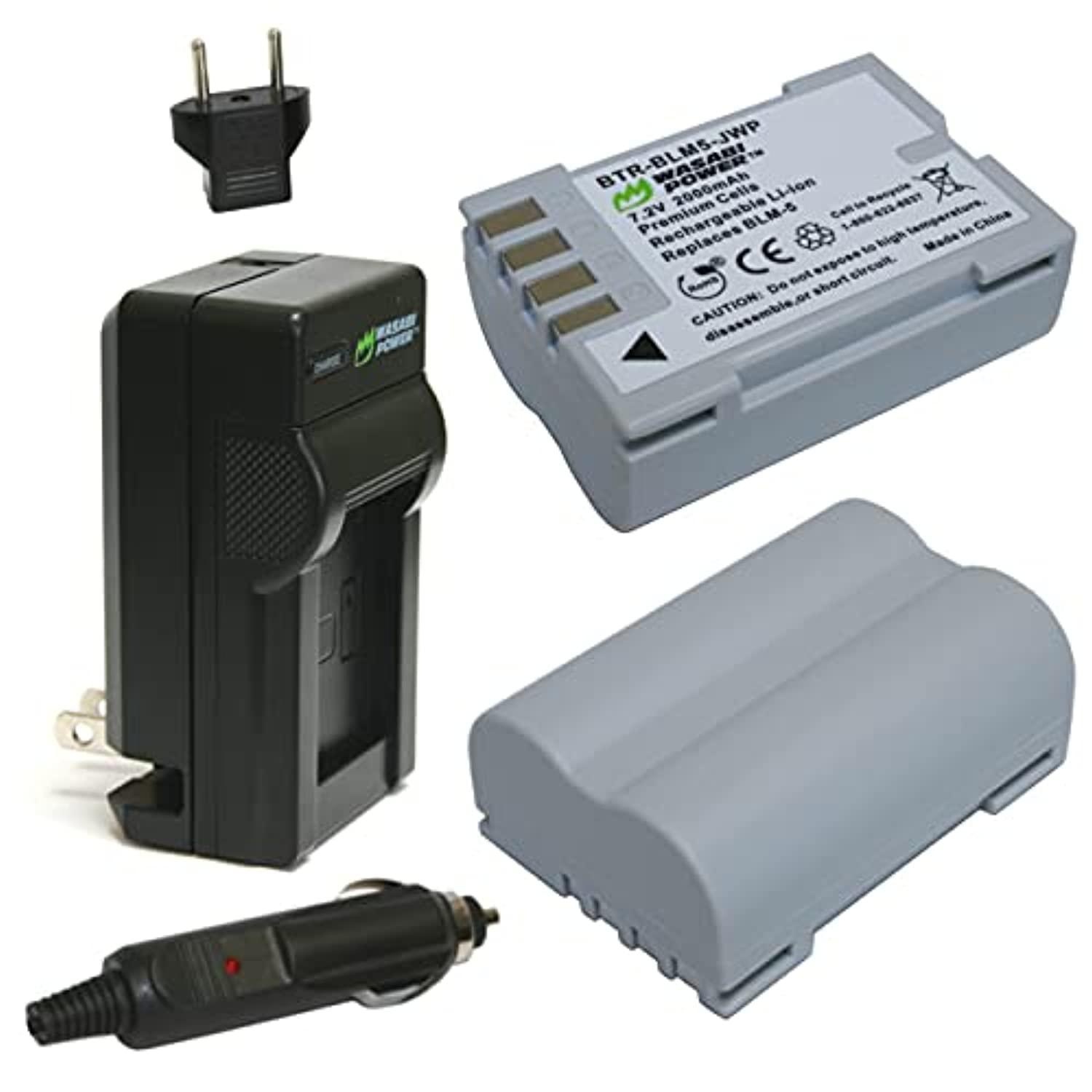 Wasabi Power Battery (2-Pack) and Charger for Olympus BLM-5, PS-BLM5 and Olympus E-5