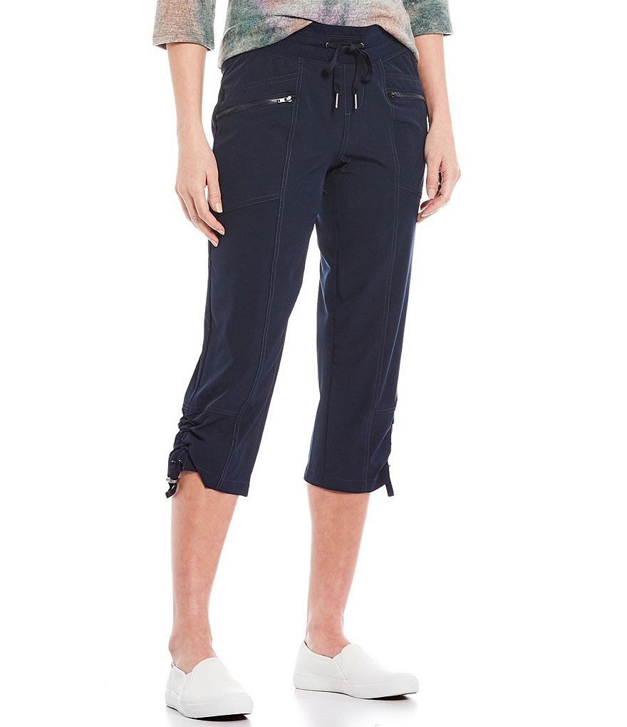 Intro Petite Size Activeease Drawstring Pull-On Capri Pants