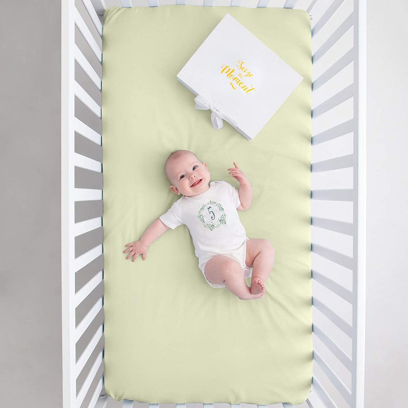 JumpOff Jo Baby Milestone Onesies, 12 Bodysuit Set for Photo Memories, Seize The Moments, Botanical