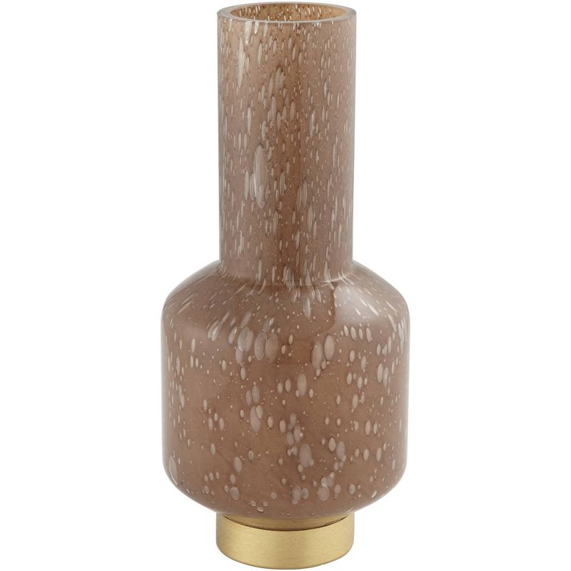 Studio 55D Aralu 12 3/4" High Glossy Brown Bubble Glass Decorative Vase
