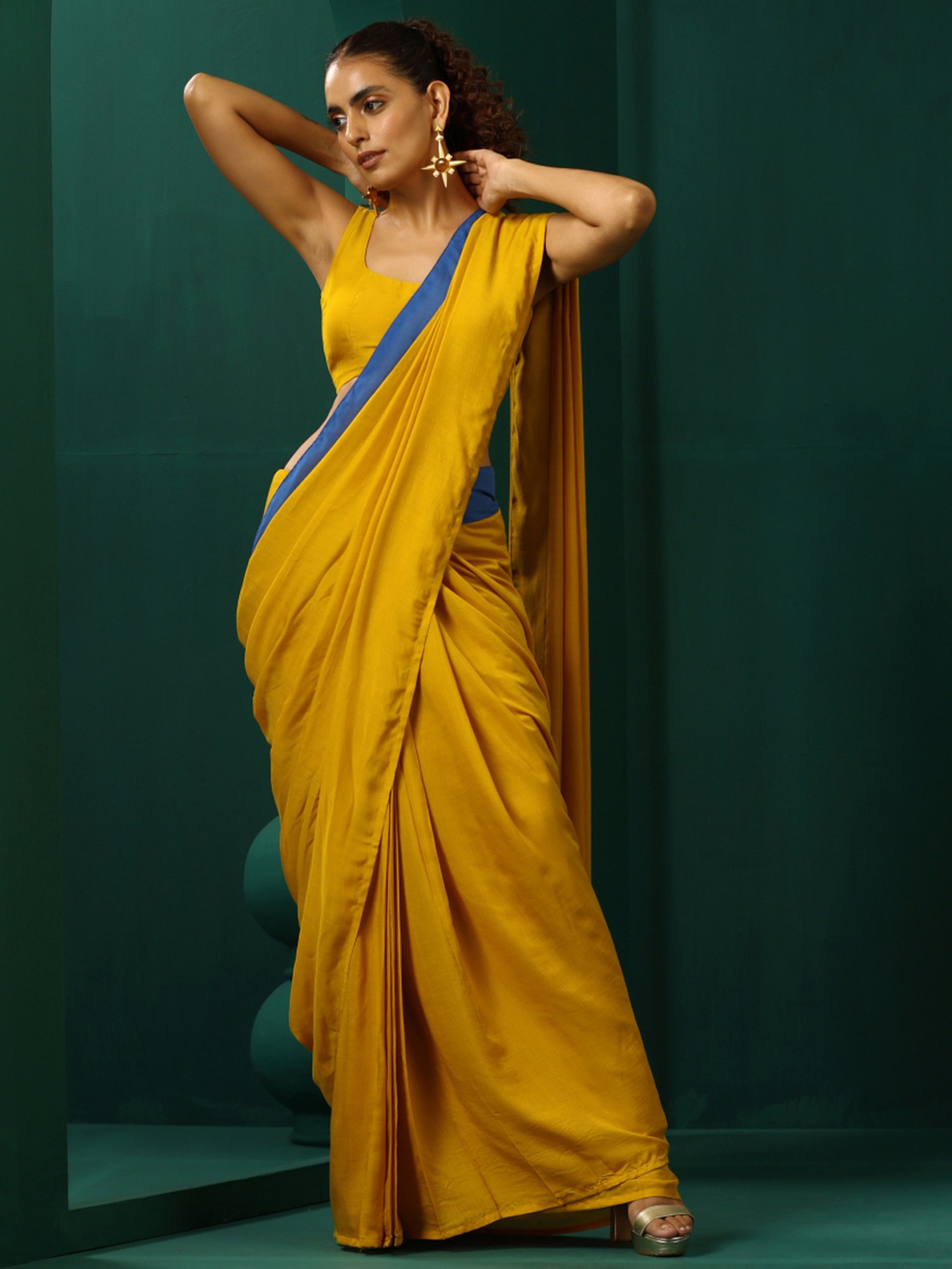 true Browns Yellow Sleeveless Blouse