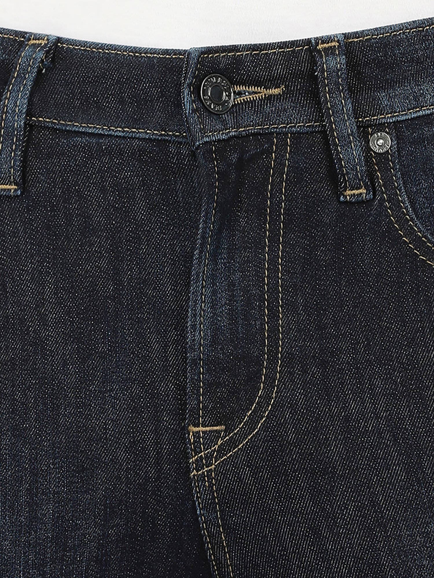 EVERBLUE Blue Comfort Slim Midrise Stretchable Jeans