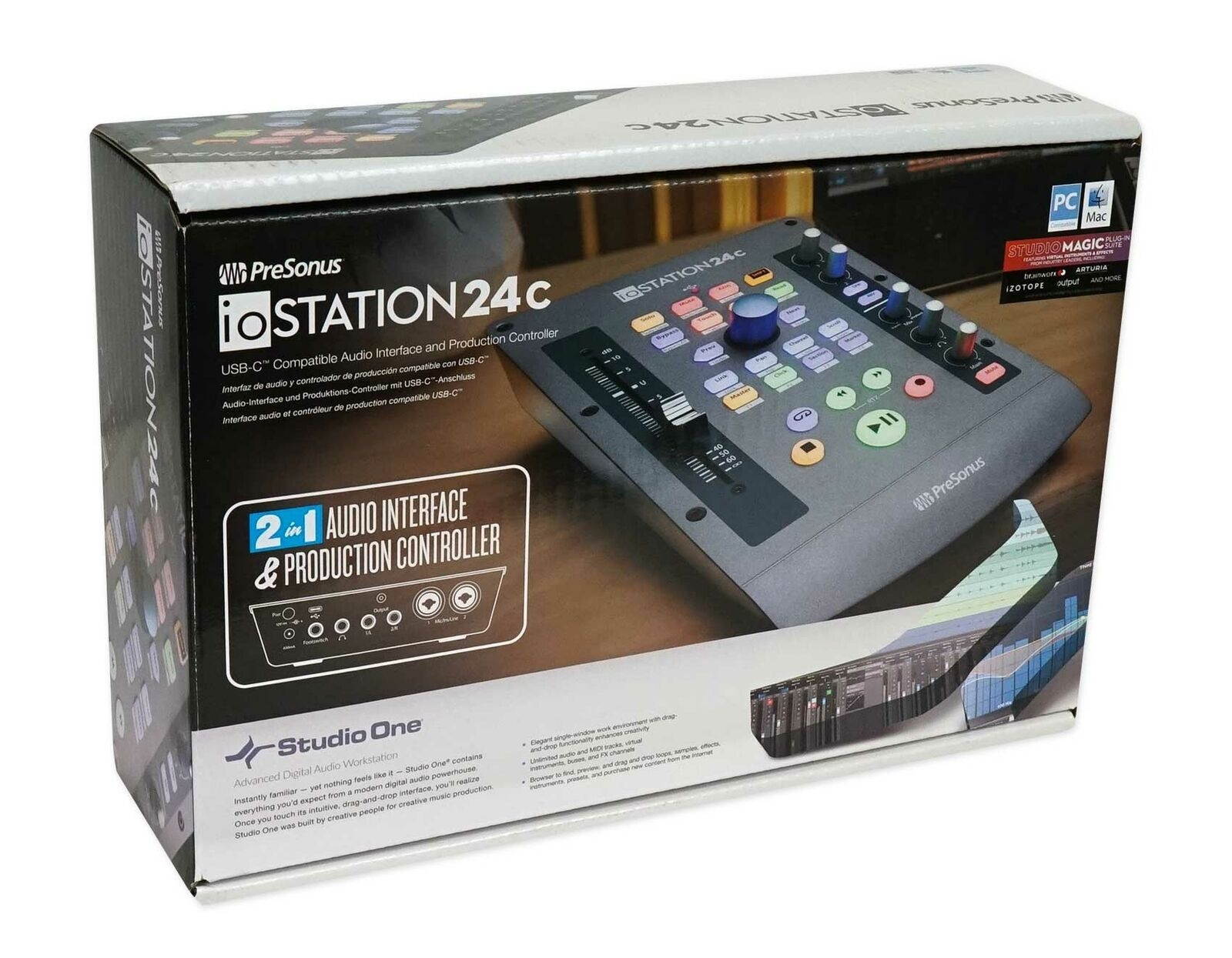 PRESONUS ioStation 24c 2x2 Recording interface Controller+Studio Mic+Desk Stand