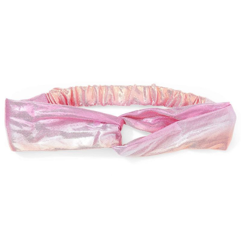 Glamlily Set of 6 Metallic Pastel Tie Dye Rainbow Scrunchies & Twist Headbands Elastic Hair Ties Women Girls