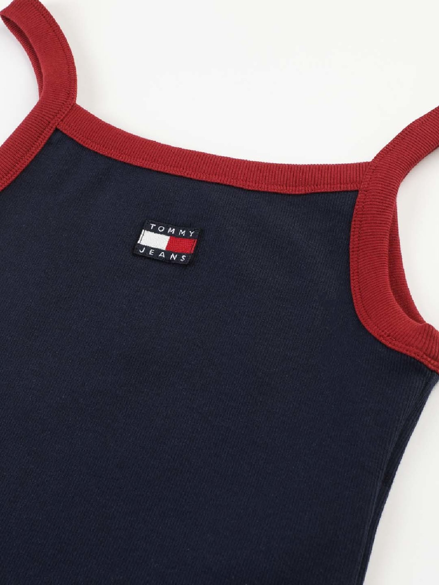 TOMMY HILFIGER Navy Cotton Logo Patch Work Top