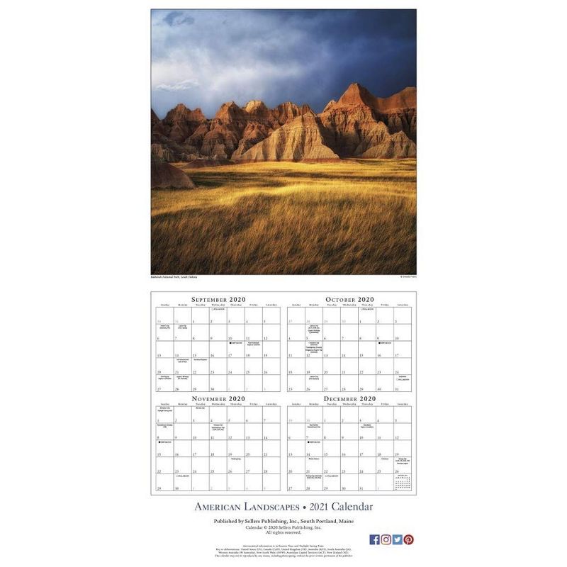 2021 American Landscapes 16-Month Wall Calendar [Calendar] Sellers Publishing