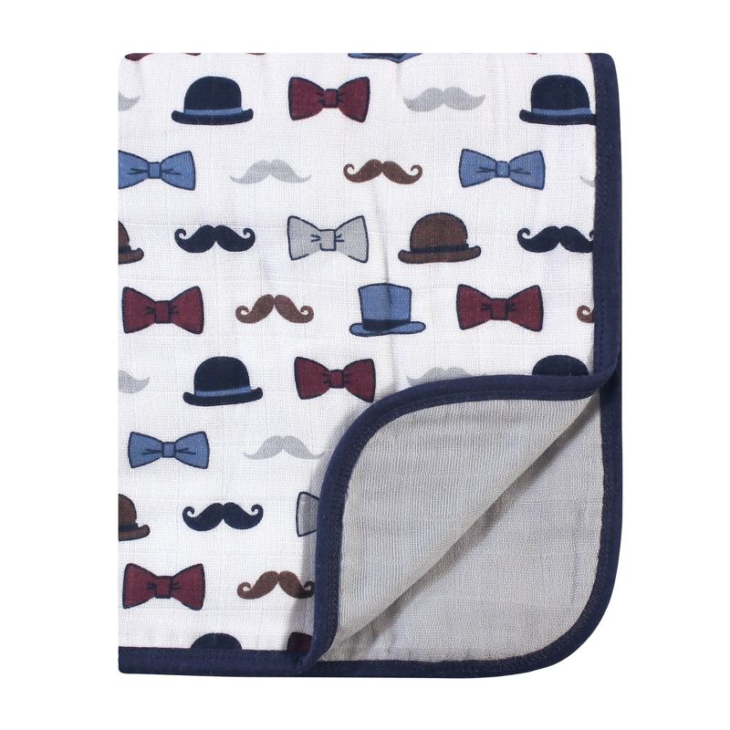 Little Treasure Baby Boy Cotton Muslin Tranquility Quilt Blanket, Handsome Fella, One Size