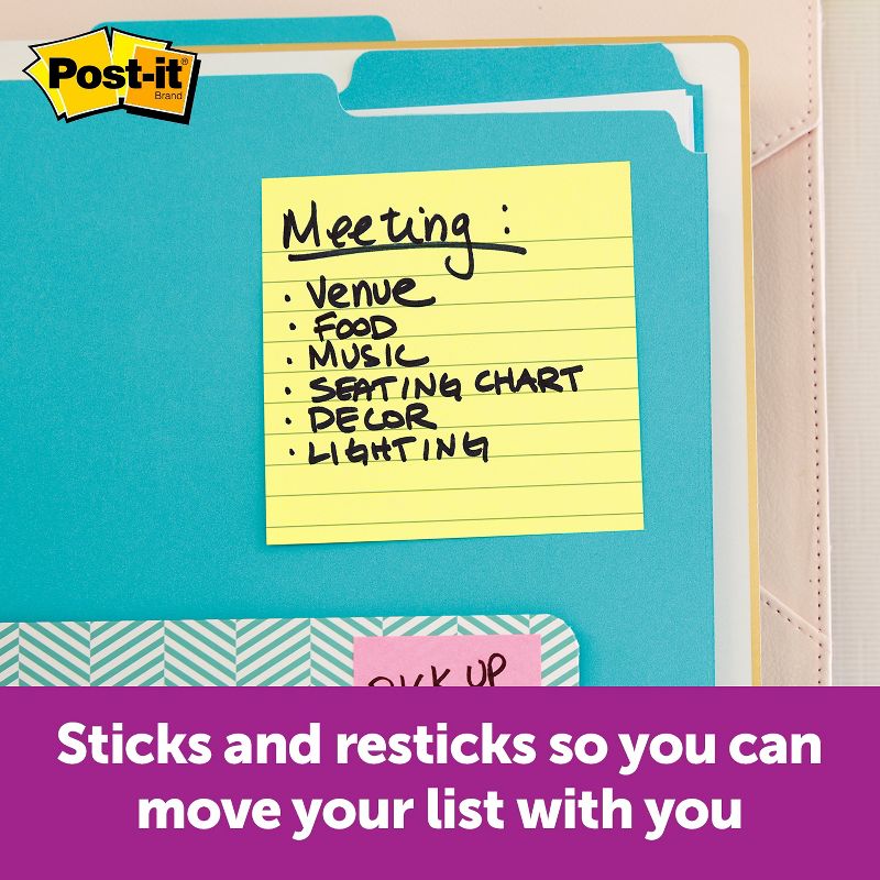 Post-it Canary Yellow Note Pads Lined 4 x 4 90-Sheet 12/Pack 67512SSCP