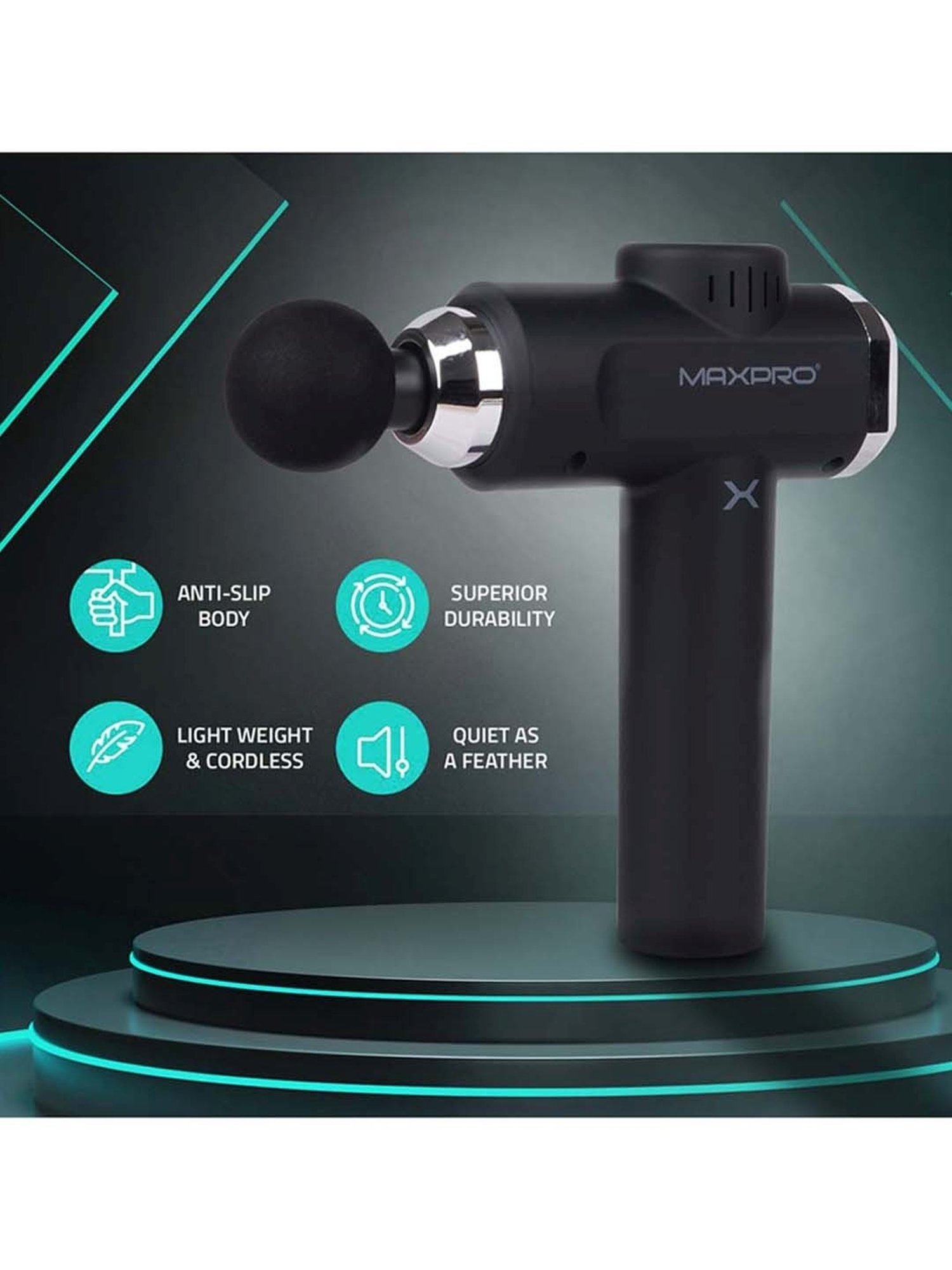 MAXPRO MPMG02 Handheld Precision Deep Tissue Massage Gun for Full body pain relief, Rechargeable