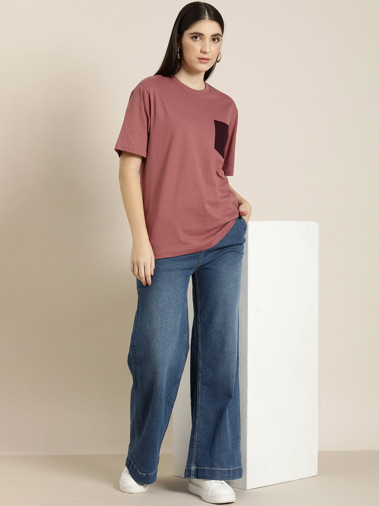 Dillinger Pink Cotton Oversized T-Shirt