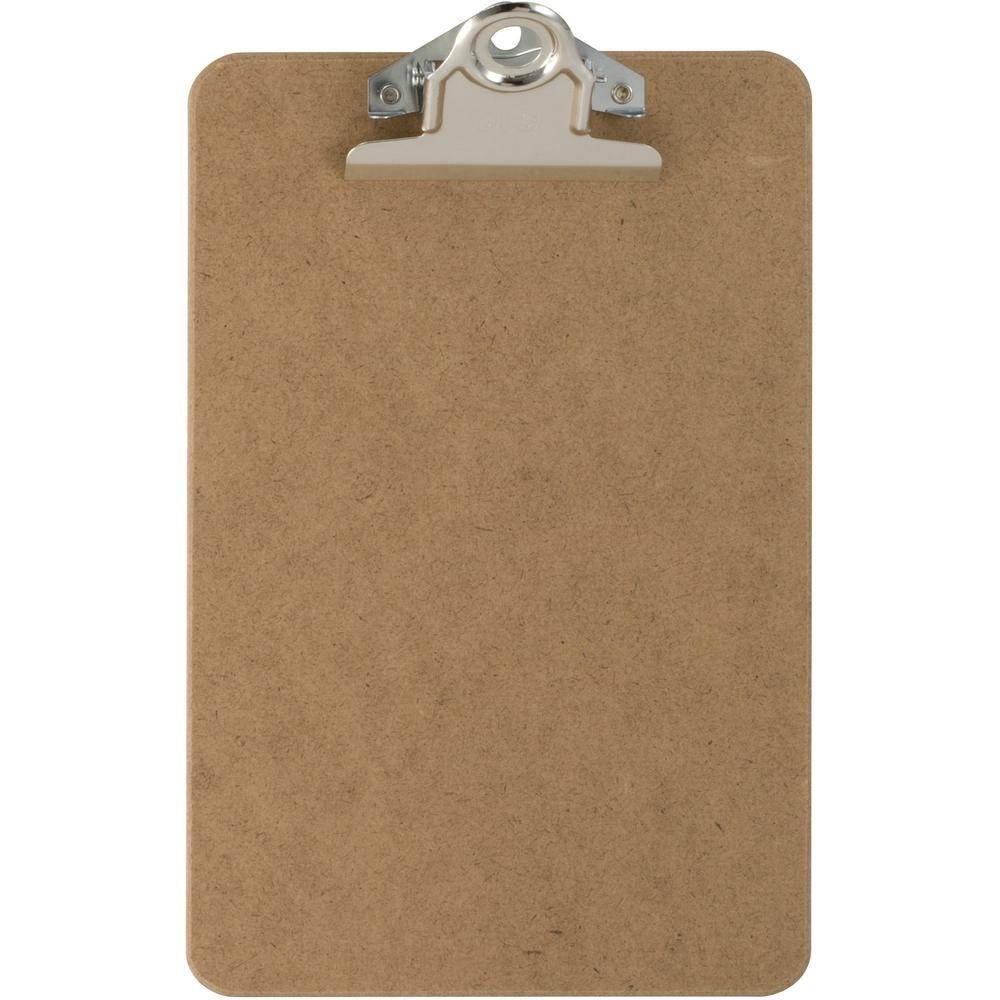 Officemate Hardboard Clipboard 1" Paper Capacity 6"x9" Brown 83103