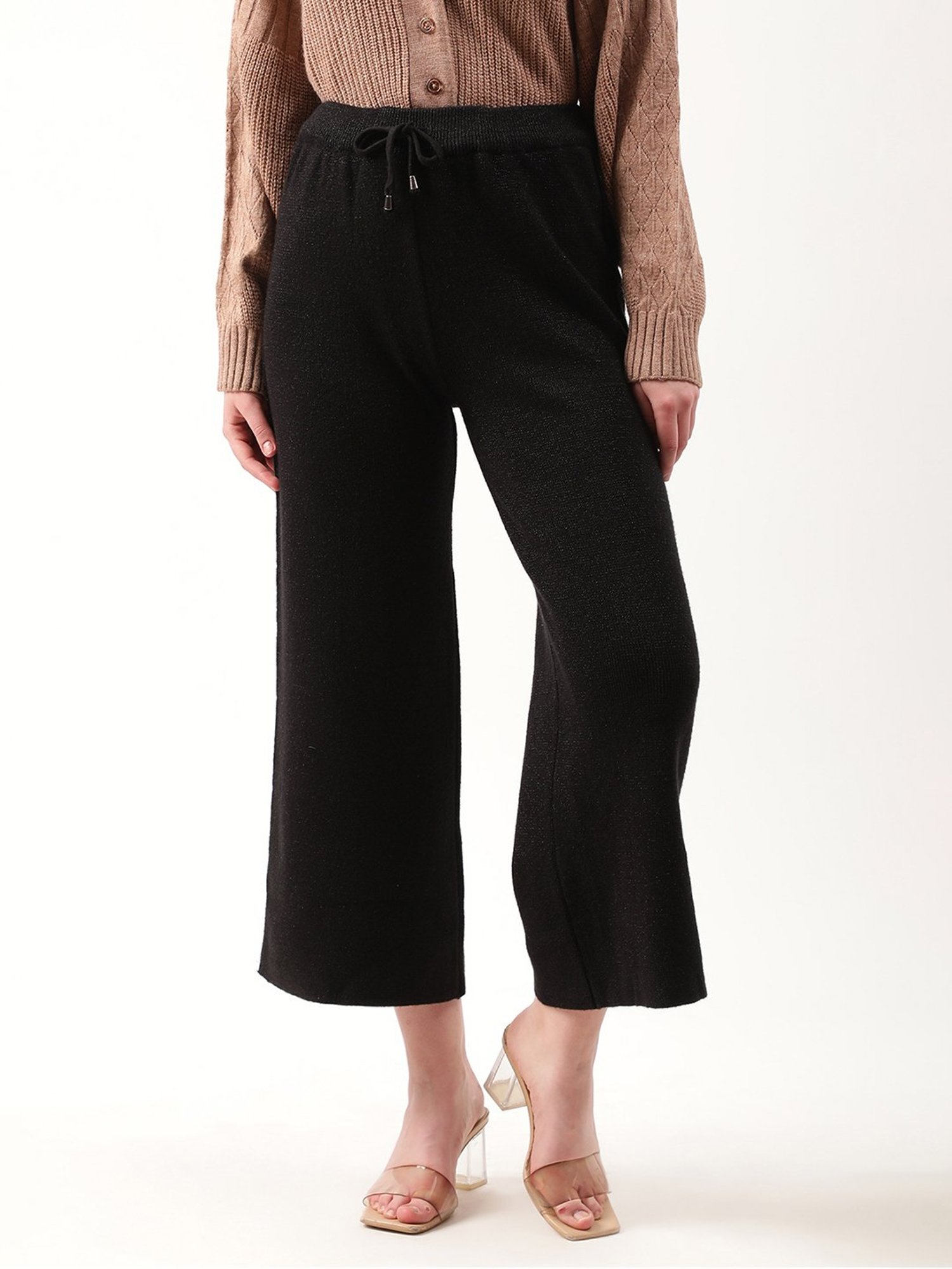 Rooted Black Cotton Sweat Pants