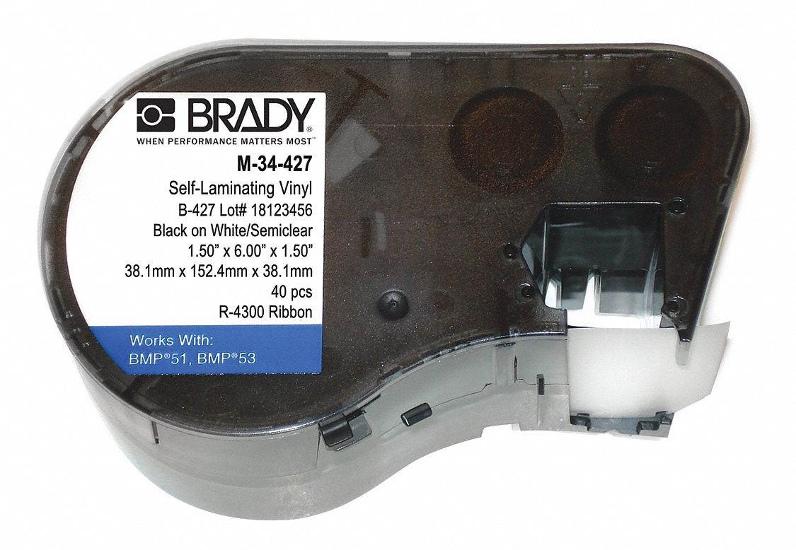 Brady Cartridge Label,1-1/2 In. W,6 In. L  M-34-427