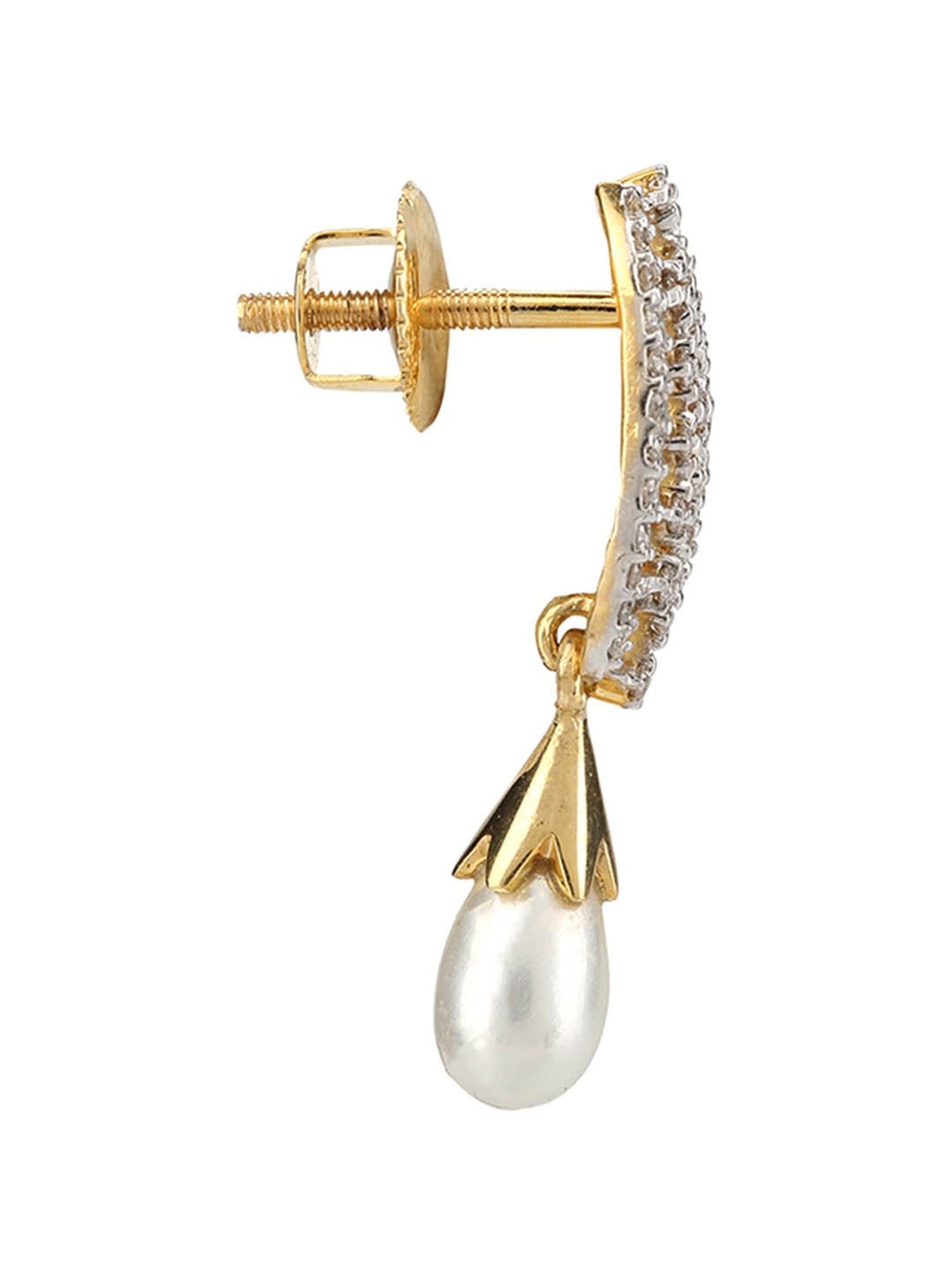 Waman Hari Pethe Jewellers 18k Gold & Diamond Earrings