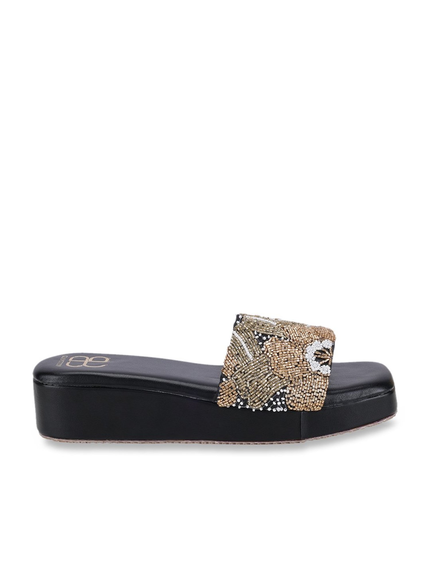 Glam Story Women's Masakali Black Casual Wedges