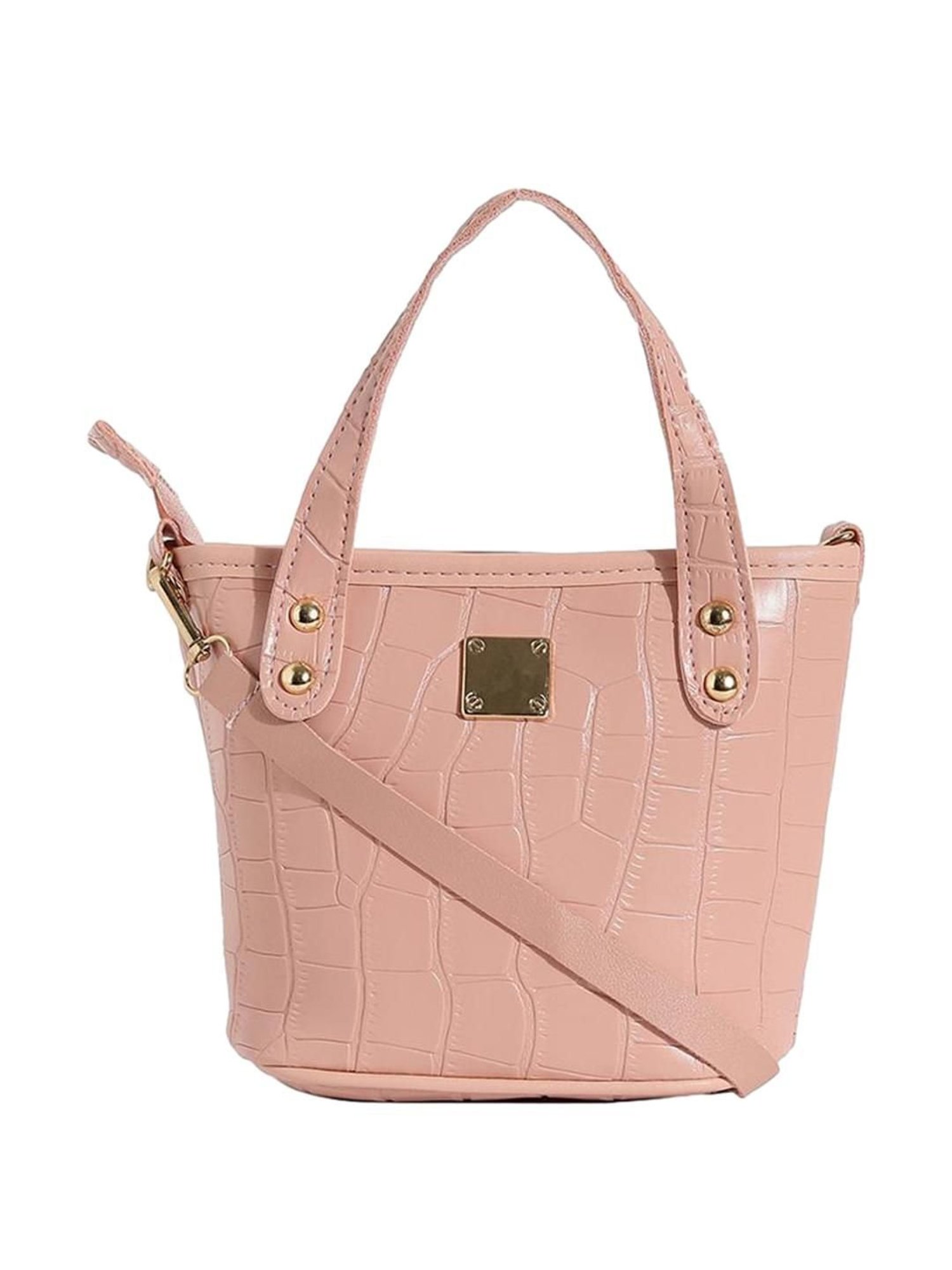 HauteSauce Pink Textured Small Handbag