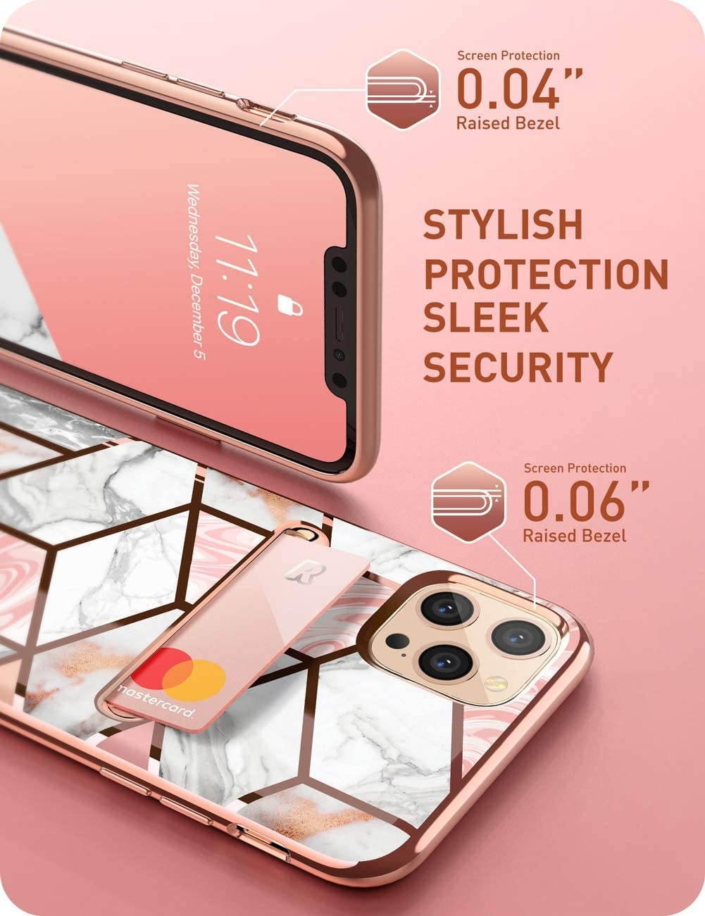 i-Blason Cosmo Wallet Case for iPhone 12 Pro Max 6.7 inch (2020 Release) Slim Designer Wallet Protective Case with Card Holder (Marble)