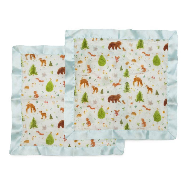 Loulou Lollipop Muslin Security Blanket - Forest Friends 2k