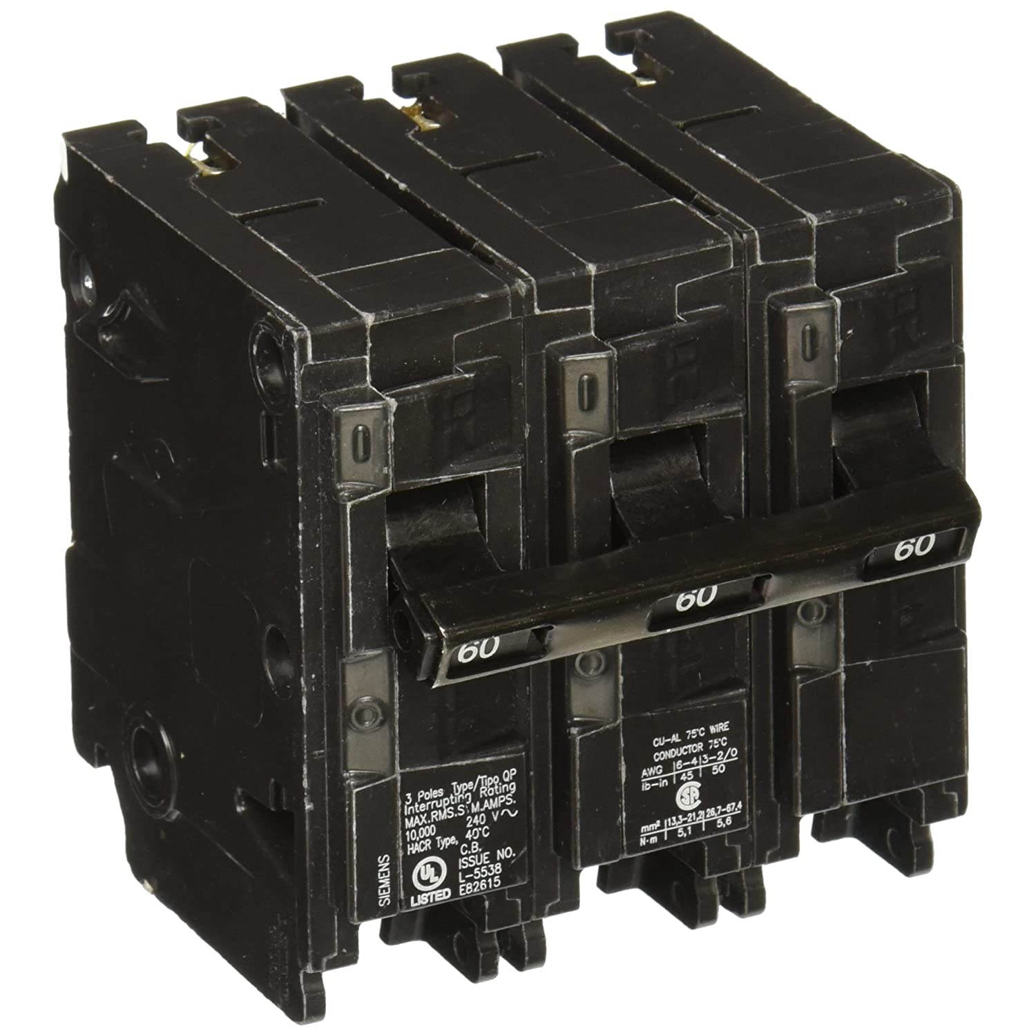 Q360 60-Amp Three Pole Type QP Circuit Breaker