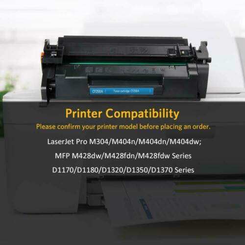 CF258A 58A Compatible Toner Cartridge (Black-2PK) For HP LaserJet Pro M428 M428fdw M404 M404n M404dn Without Chip