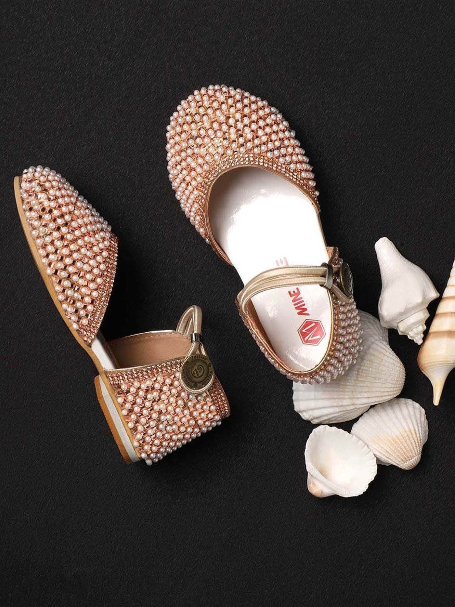 Minesole Kids Rose Gold Ethnic Sandals