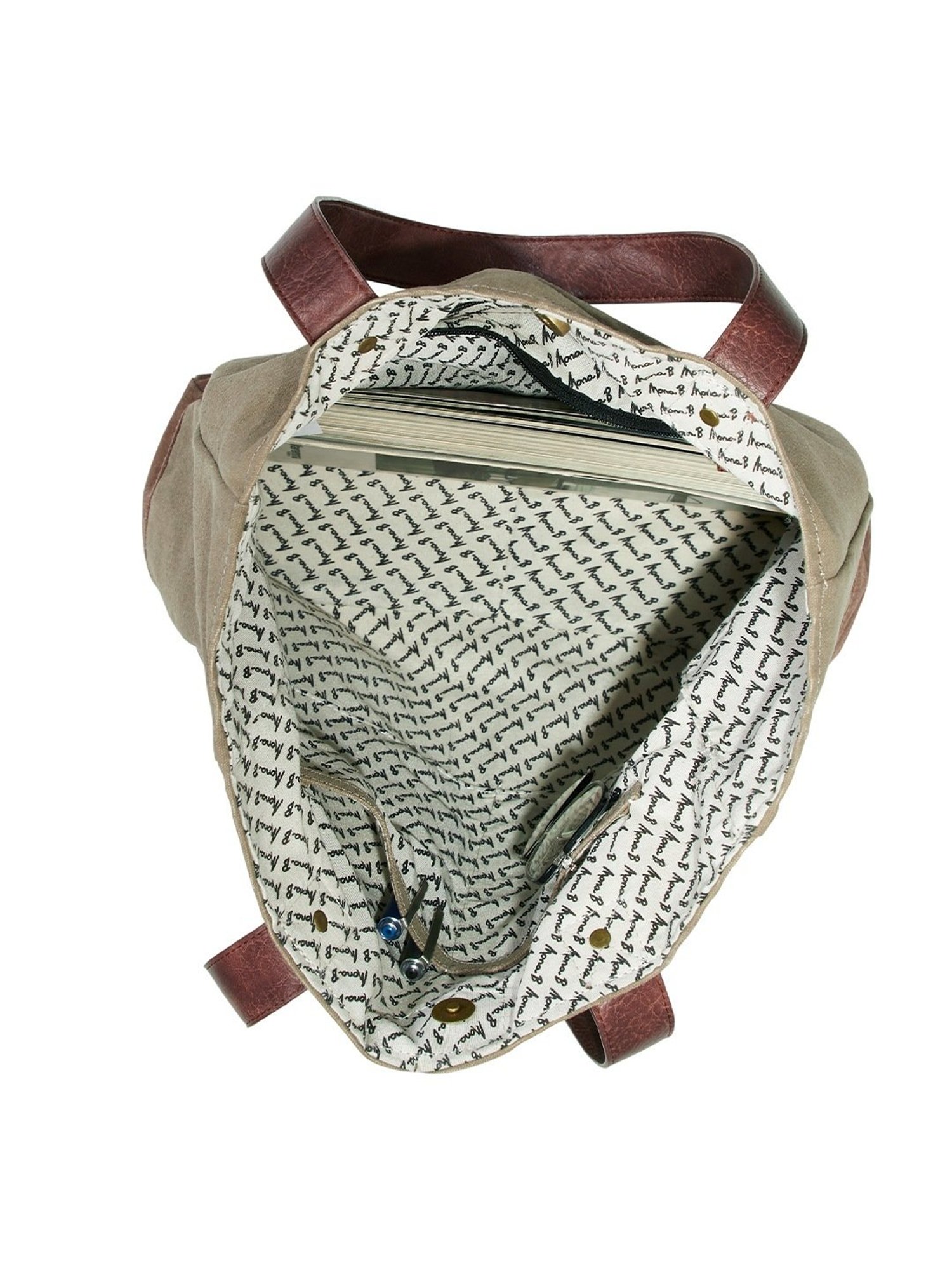 Mona B Brown Large Tote Bag