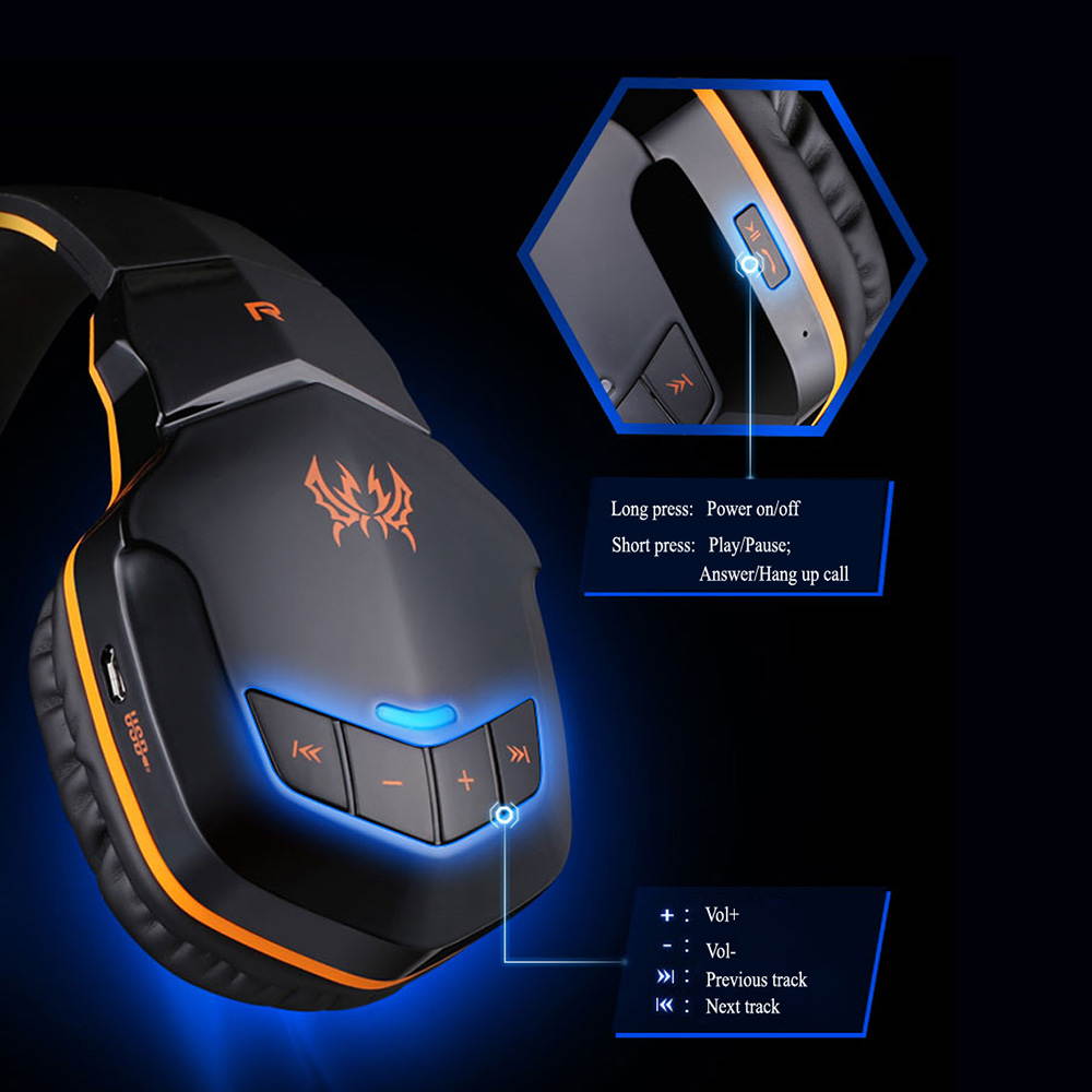 KOTION EACH B3505 Over-the-head 2 in 1 Multifunctional Bluetooth 4.1 + EDR  Professional Gaming Headset Wireless Stereo Gaming Earphone Noise Canelling PC Gaming Headphone