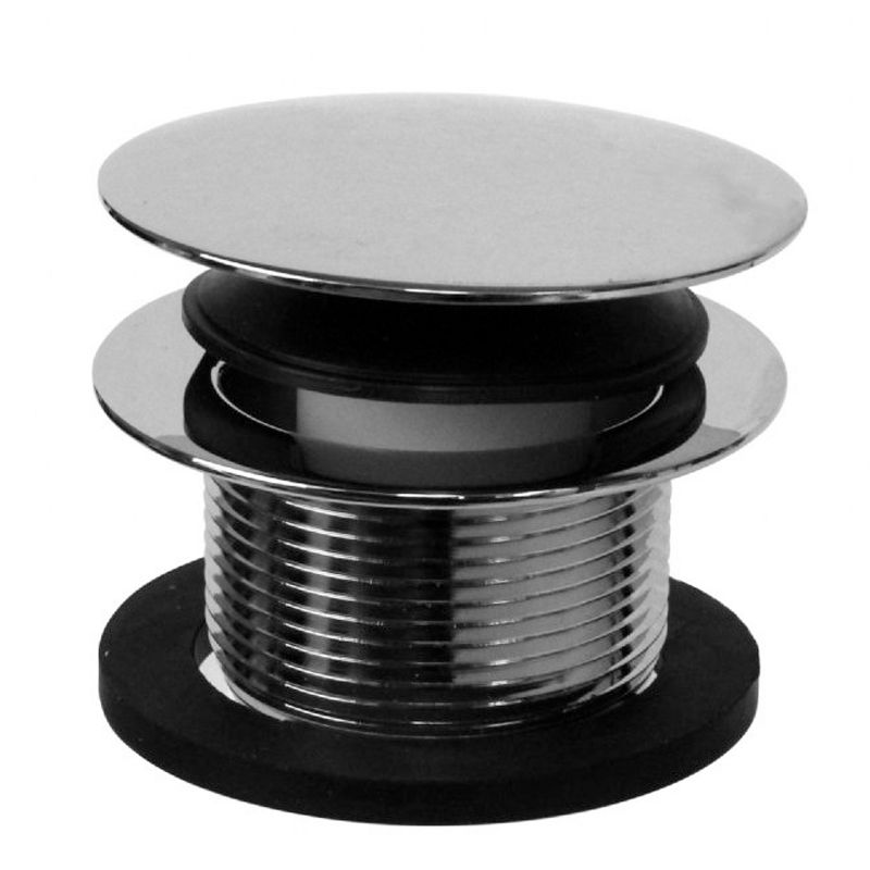 Westbrass ADA-Compliant, Heavy-Duty Metal, 1.5 Inch Diameter, Round Mushroom Cap Coarse Thread Tiptoe Bathtub Drain, Polished Chrome (2 Pack)