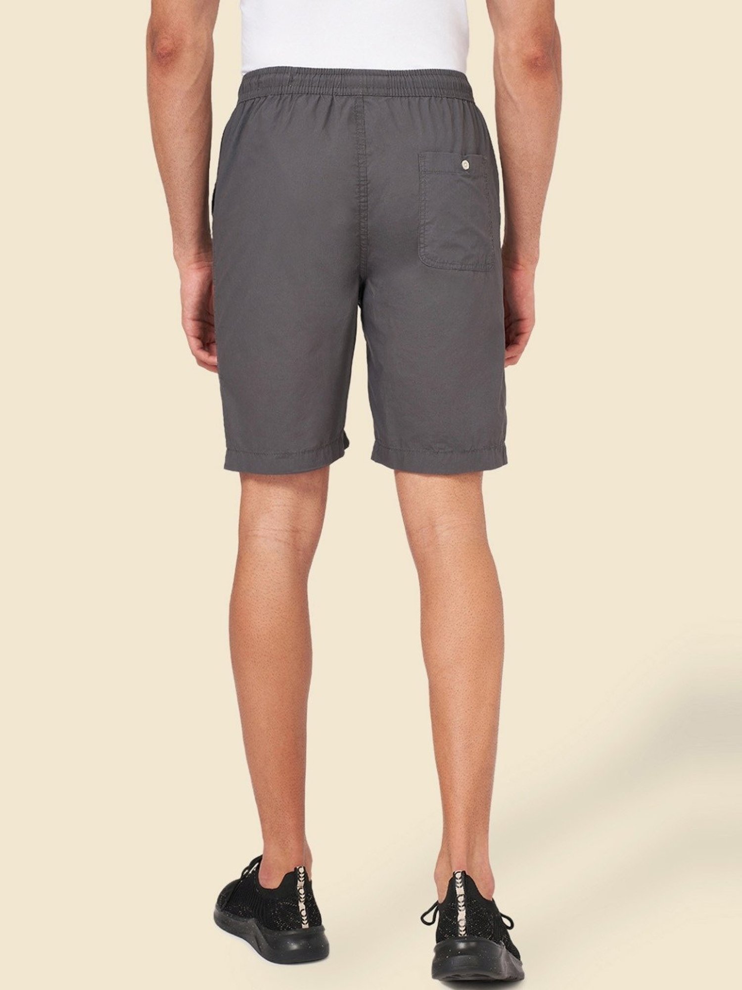 Urban Ranger by Pantaloons Charcoal Cotton Slim Fit Shorts