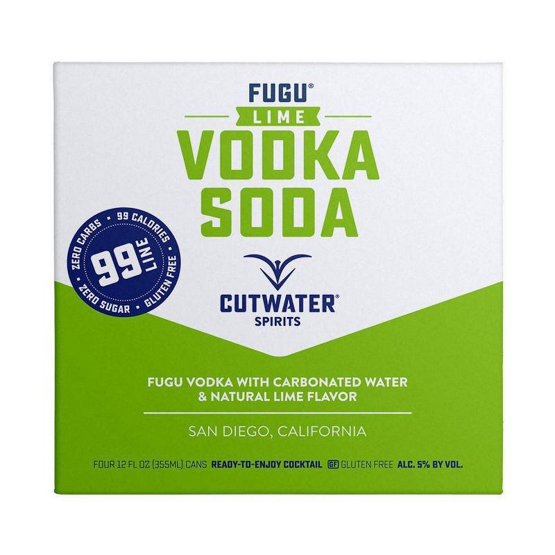 Cutwater Fugu Lime Vodka Soda Cocktail - 4pk/12 fl oz Cans