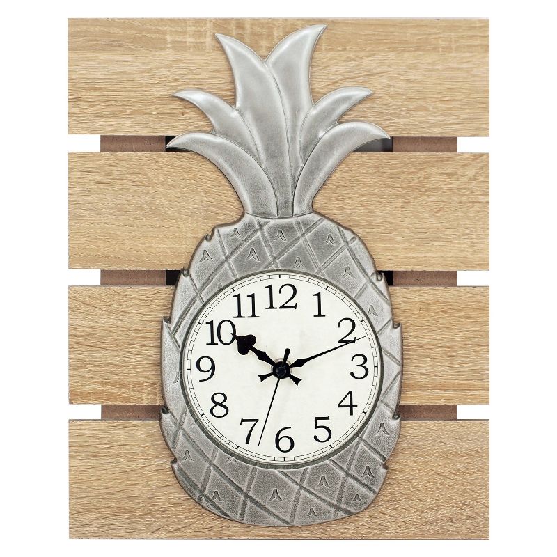 13" Pineapple On Slat Resin Case Wall Clock