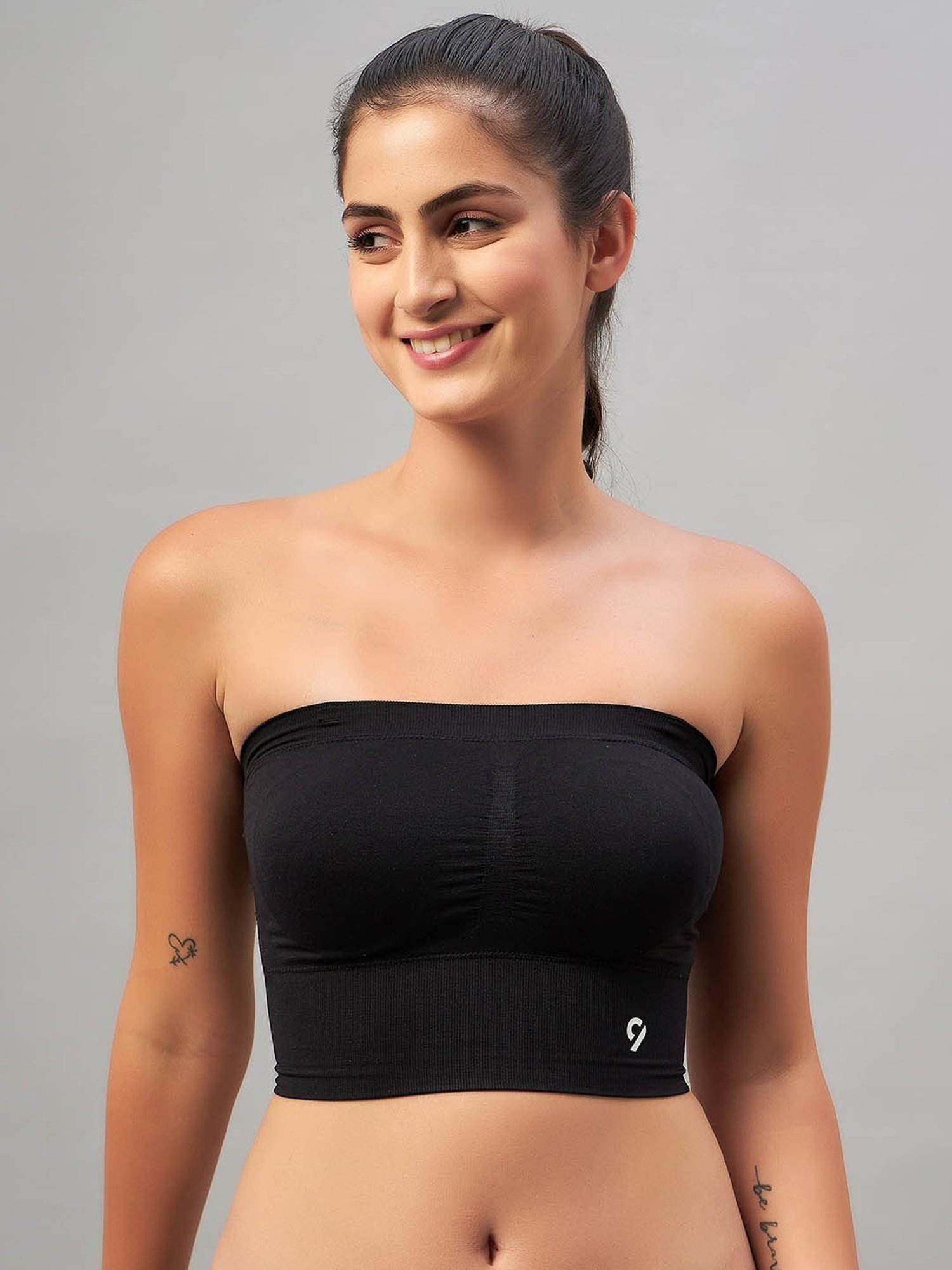 C9 Airwear Black Logo Print Full Coverage Bralette Bra