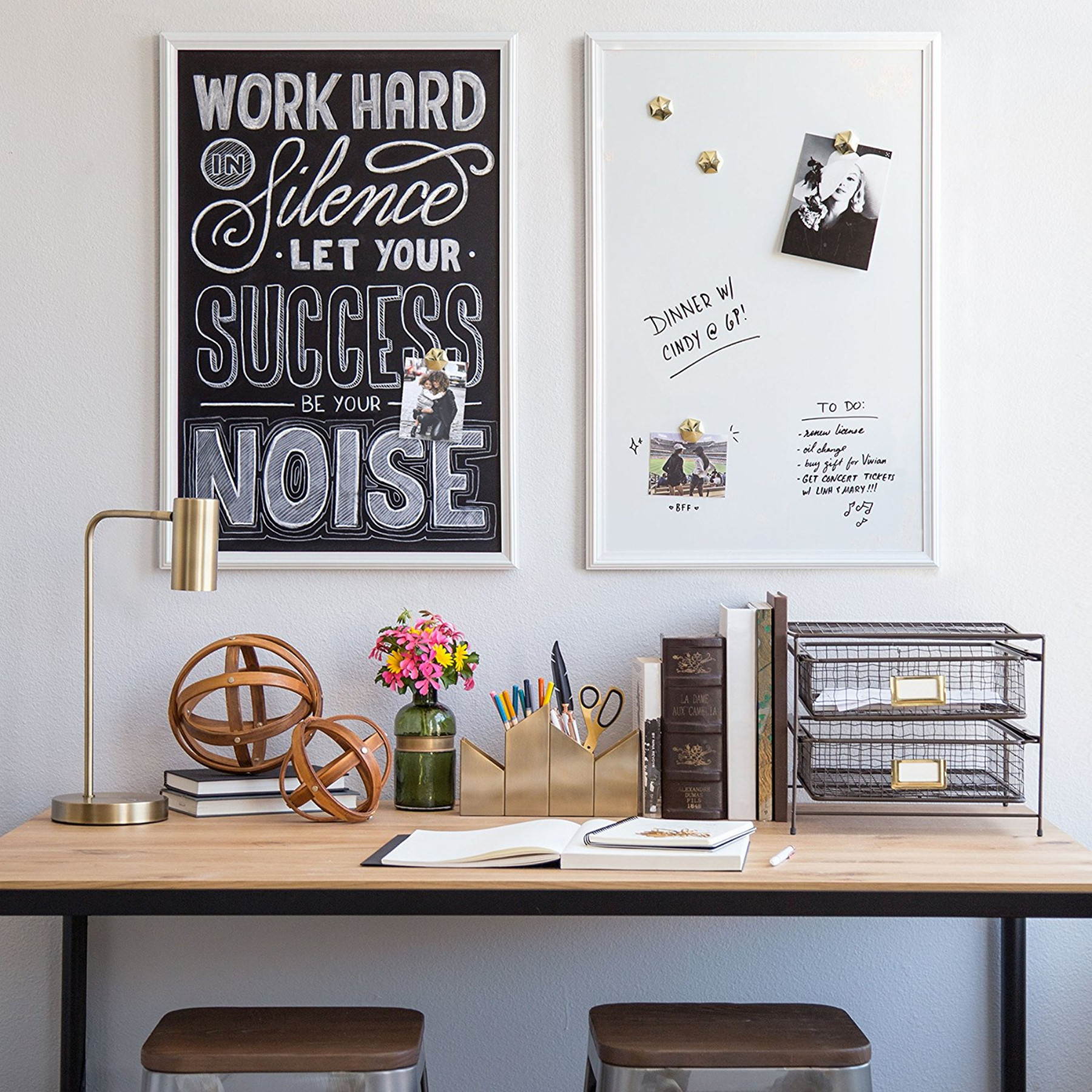 Magnetic Dry Erase Board, 30 x 20 Inches, White D?cor Frame UBR2071U0001