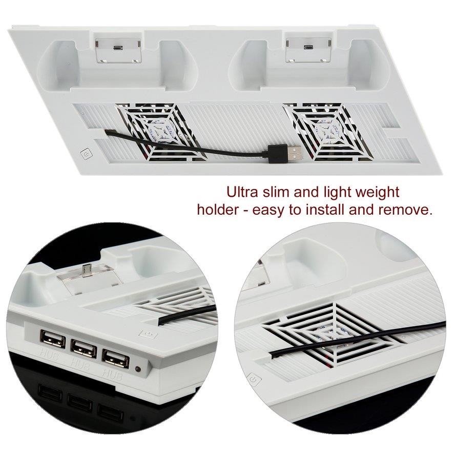 YH10 Multifunctional Vertical Stand Cooling Fan Dual Charging Station for PS4