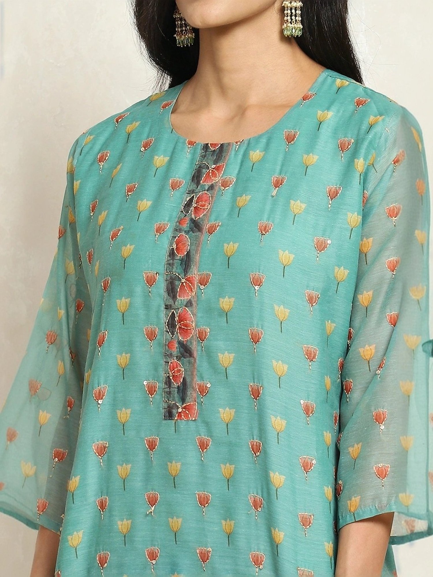 Salwar Studio Red Textured Blouse