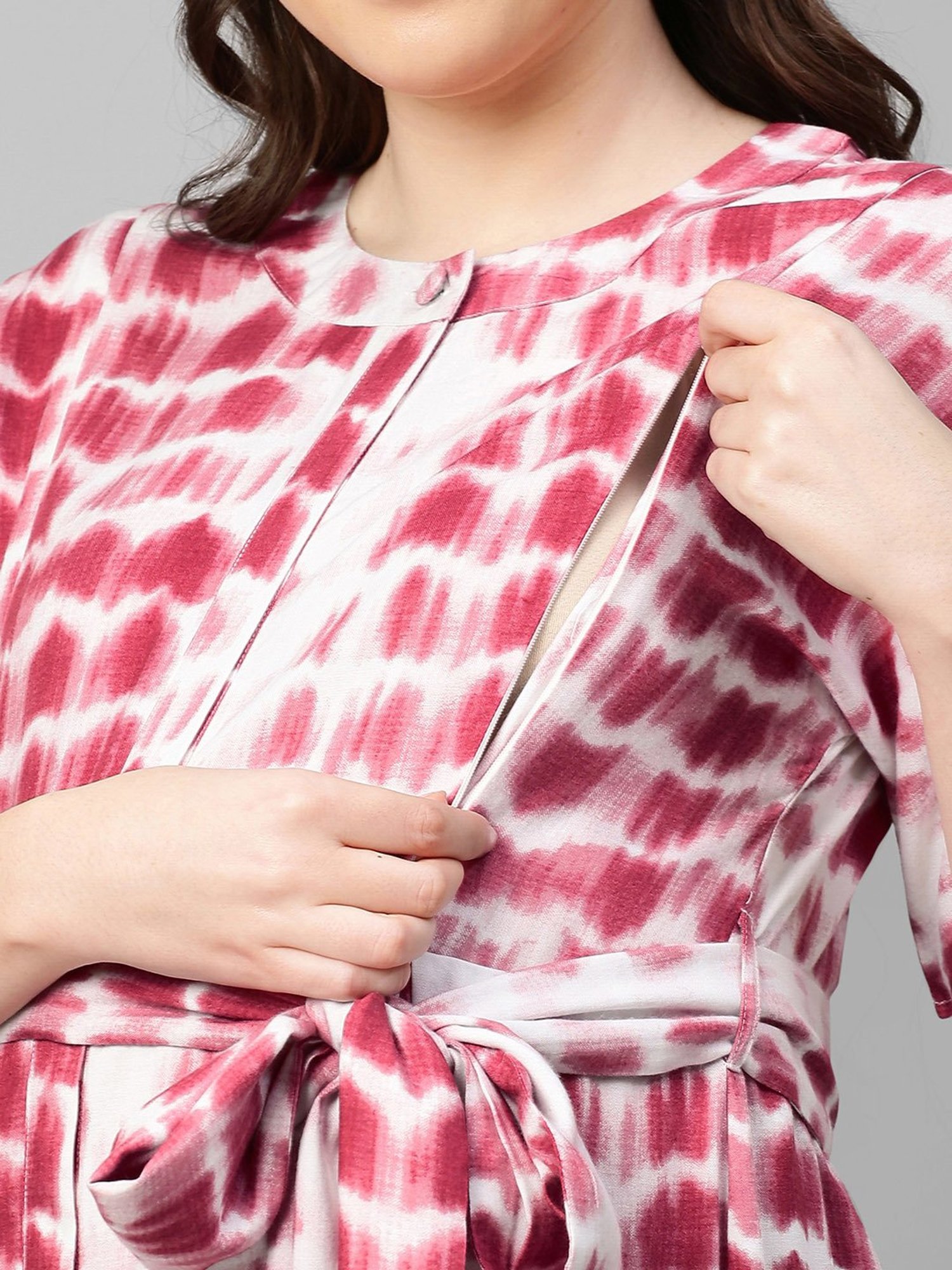 MomToBe Pink & White Maternity Dress