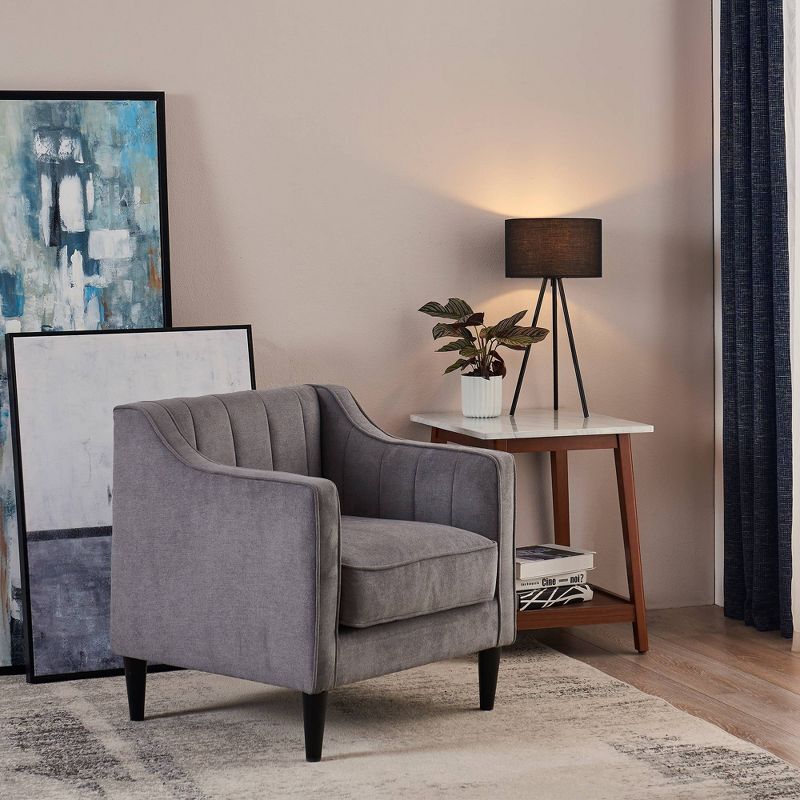 Chester Armchair with Solid Wood Leg Gray - Versanora