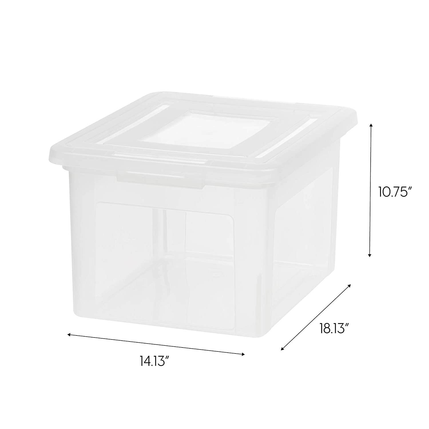 IRIS USA FB-21EE Letter and Legal Size File Box, Letter & Legal, Clear, 4 Pack