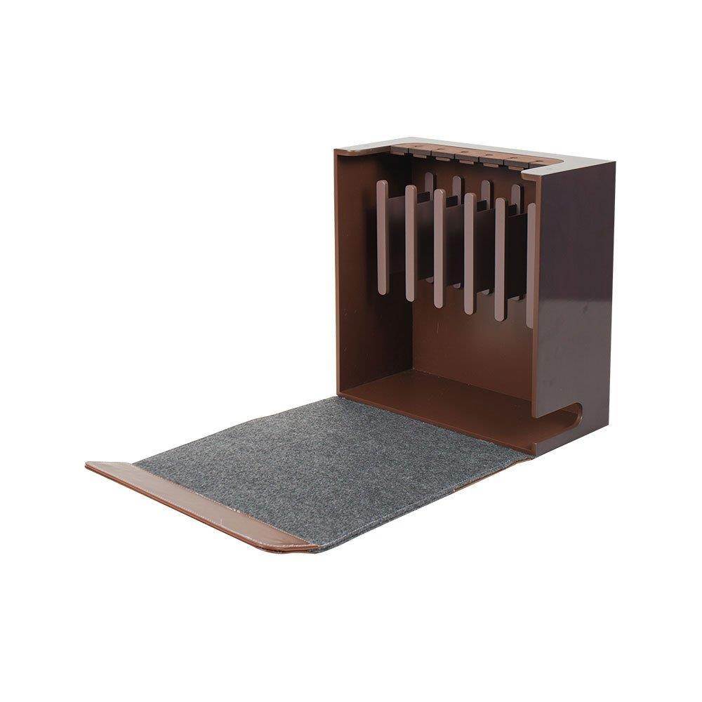 G.U.S. Cord Corral and Cable Organizer with 6-Magnetically Secured Cord Spindles -"Rustic Modern" Collection, Made of MDF and Brown Leatherette