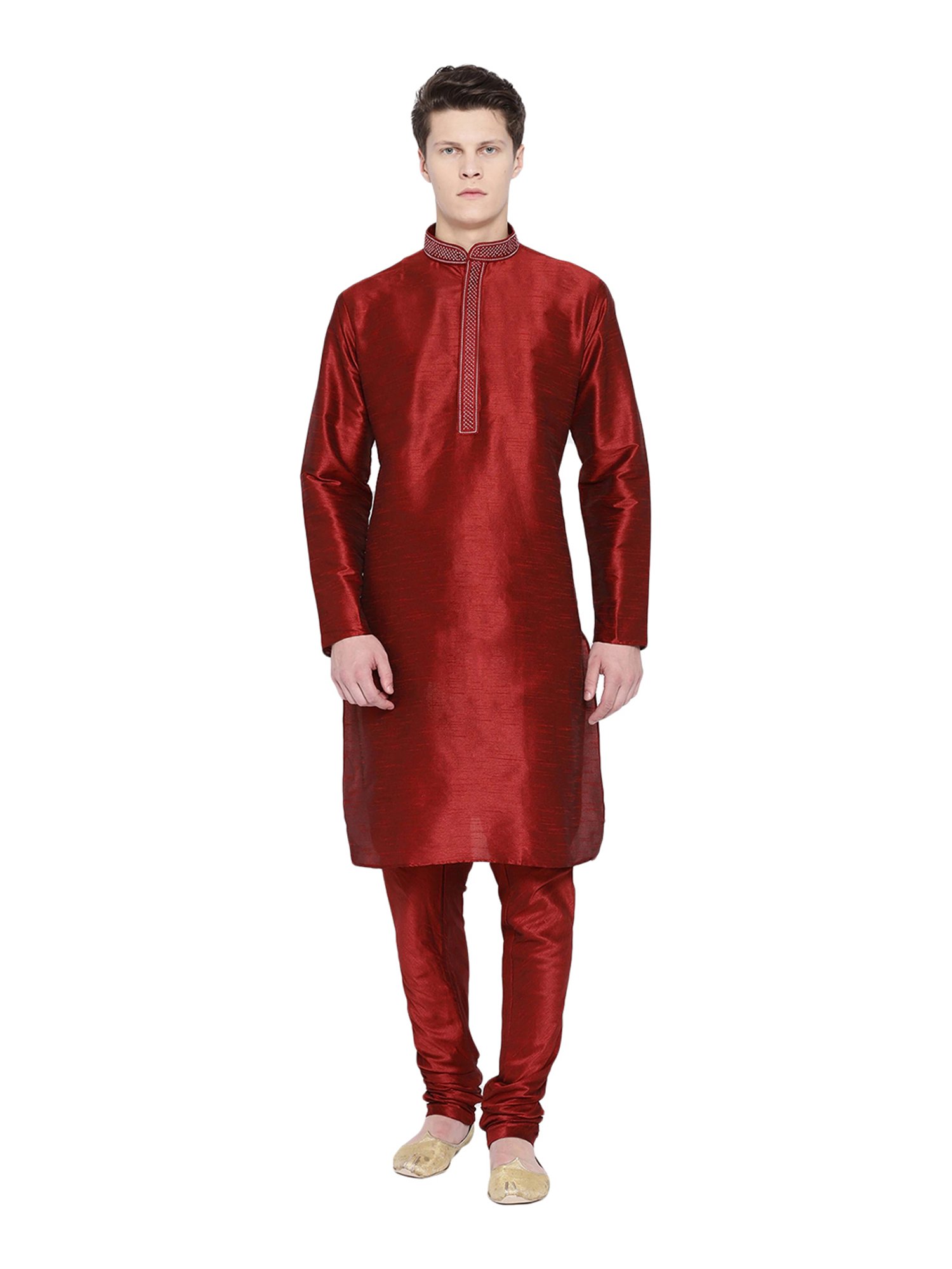 SG LEMAN Maroon Kurta Bottom Set
