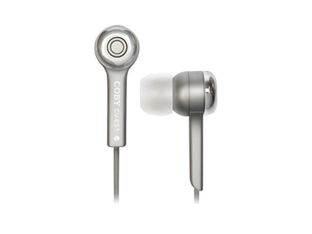 COBY CV-E52 Canal Isolation Stereo Earphone, Silver