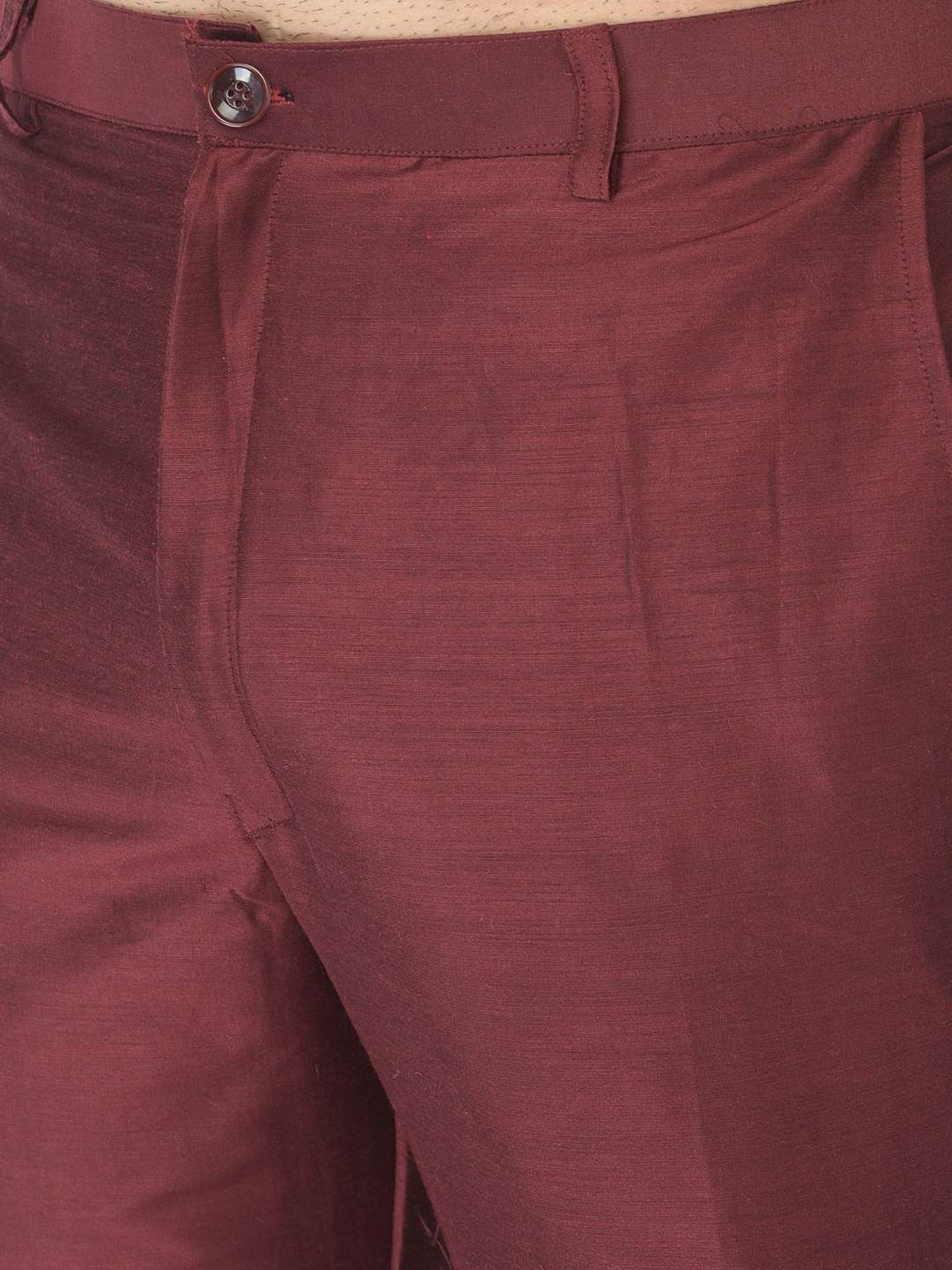 Deyann Maroon & Peach Cotton Regular Fit Self Pattern Kurta Set With Jacket