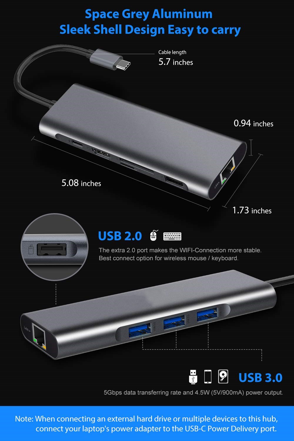 USB C Hub Triple Display 11 in 1 USB C Adapter Docking Station Dual 4K HDMI+VGA 4 USB Ports 100W Power Delivery Ethernet Port SD/TF Card Compatible for MacBook ChromeBook MateBook