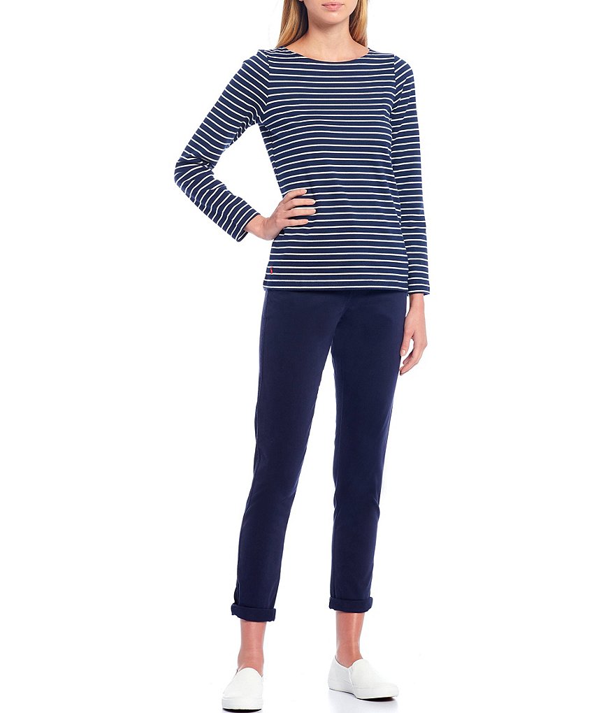 Joules Harbour Stripe Print Knit Jersey Long Sleeve Top