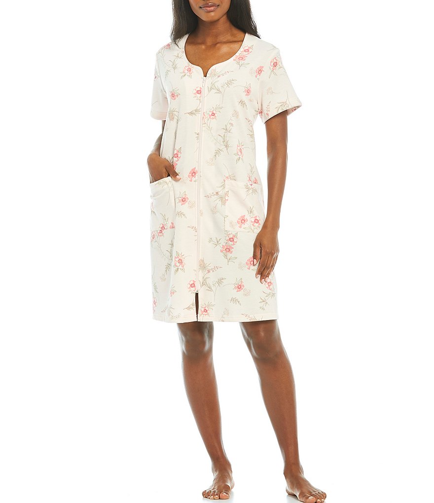 Lauren Ralph Lauren Paisley Print Satin Short Wrap Robe
